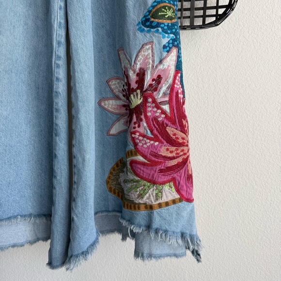 Farm Rio Embroidered Wide Leg Jeans - Picture 4 of 8